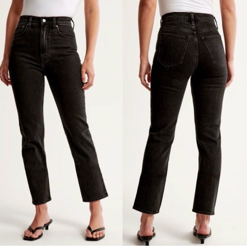 Abercrombie & Fitch Black Straight Leg Jeans 27/4R